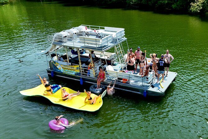 30ft Double Decker Triple Slide Party Boat with Captain up to 22 - Percy Priest Party Cove: why this 3-hour lake day works