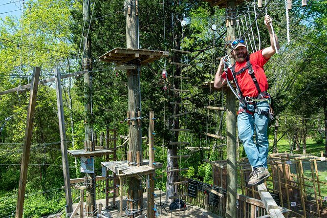 Adventure Park Ziplining and Climbing in Nashville - Staff help, small group size, and the night-zip vibe