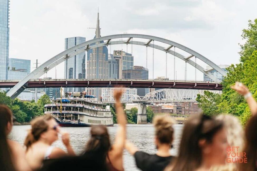 Nashville: Family Friendly River Cruise - Checking In at Riverfront Docks East: Find the Red Sculpture First