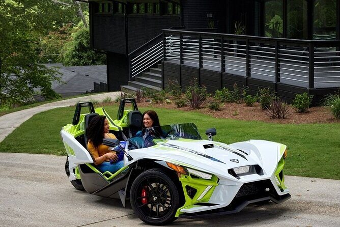Slingshot Rentals of Nashville - The Slingshot setup: Bluetooth, backup camera, and open-air cruising